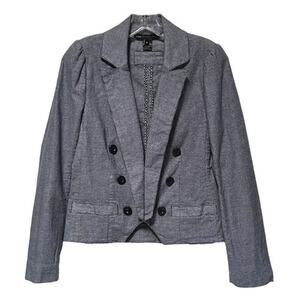 Marc Jacobs Womens Gettysburg Y2K Open Blazer 6 Gray Preppy Academia Career